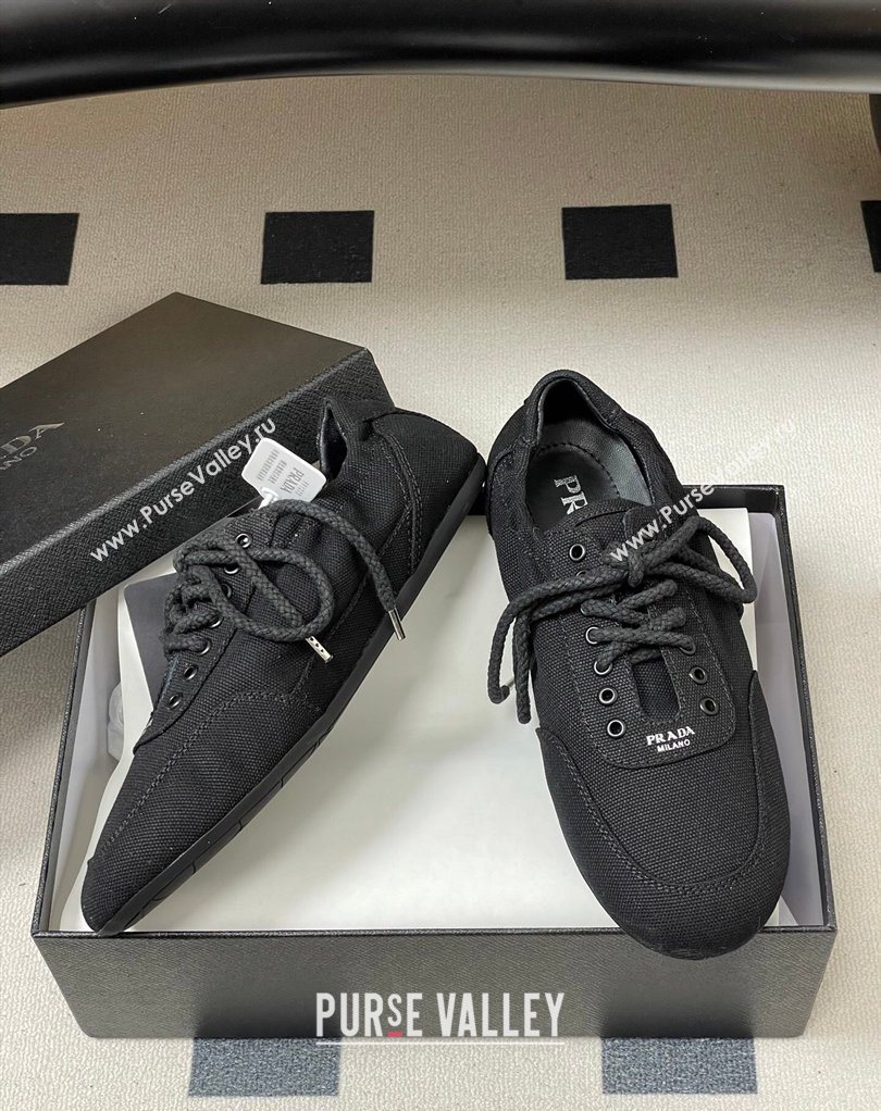 Prada Collapse Canvas Sneakers Black 2026 1E989N (MD-260228076)