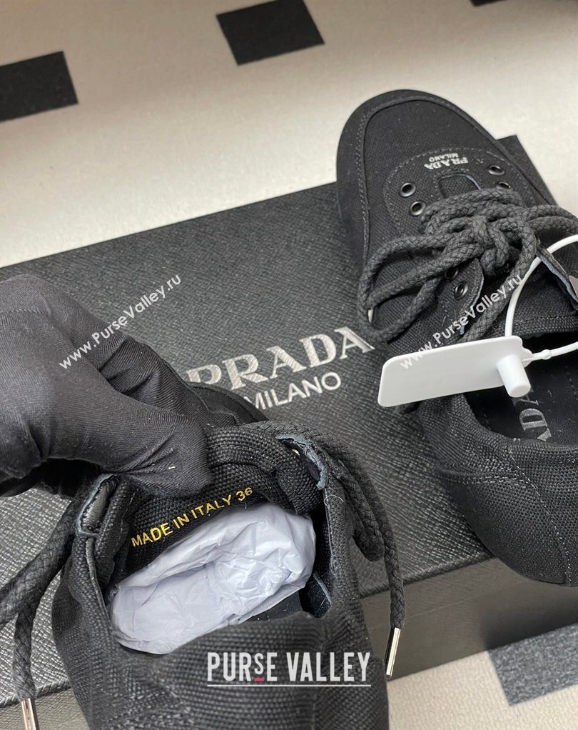 Prada Collapse Canvas Sneakers Black 2026 1E989N (MD-260228076)