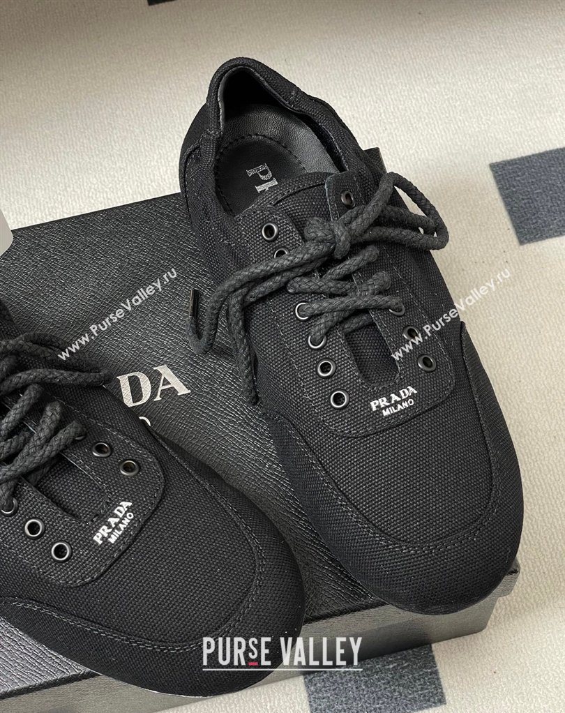 Prada Collapse Canvas Sneakers Black 2026 1E989N (MD-260228076)