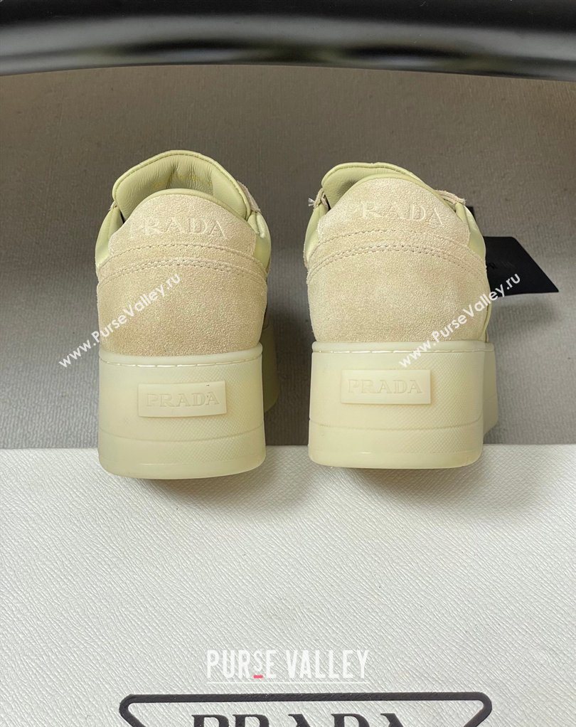 Prada Downtown Bold Nylon and Suede Platform Sneakers 5cm Pale Green 2026 1E792M (MD-260228054)