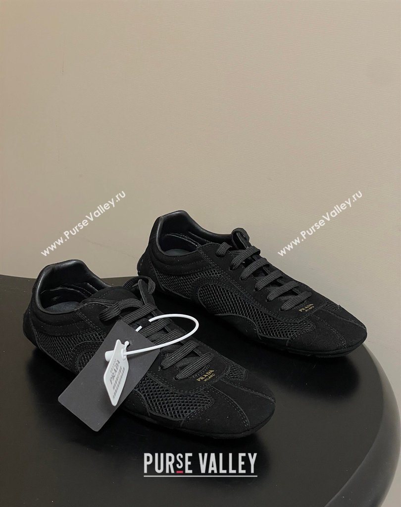 Prada Montecarlo Re-Edition 2005 suede and mesh sneakers Black 2026 1E247O (MD-260228056)