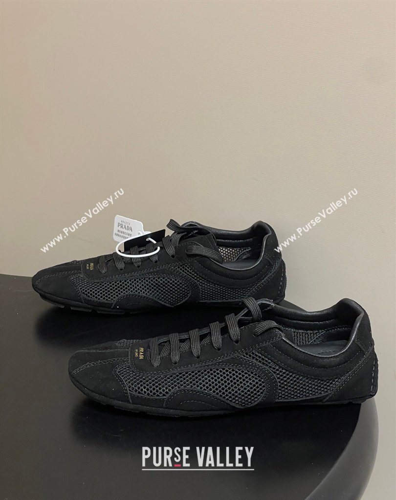 Prada Montecarlo Re-Edition 2005 suede and mesh sneakers Black 2026 1E247O (MD-260228056)