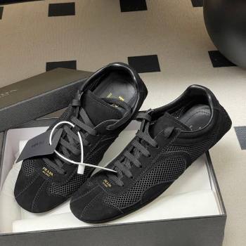 Prada Montecarlo Re-Edition 2005 suede and mesh sneakers Black 2026 1E247O (MD-260228056)