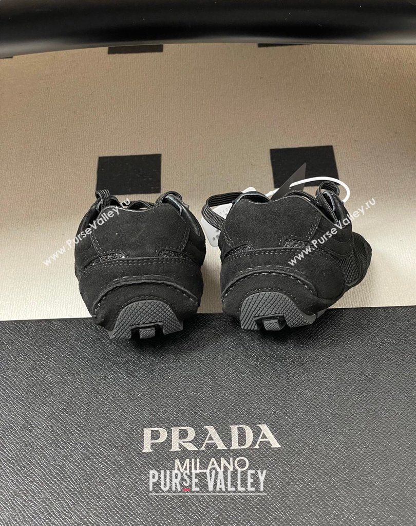 Prada Montecarlo Re-Edition 2005 suede and mesh sneakers Black 2026 1E247O (MD-260228056)