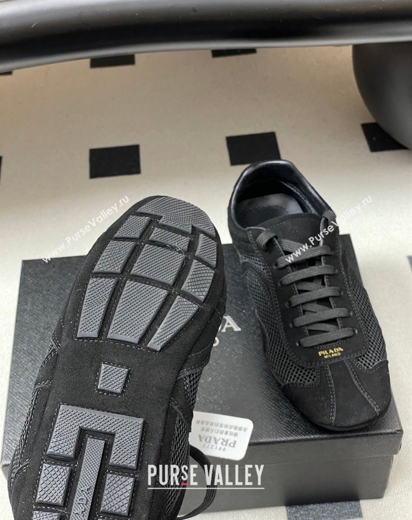 Prada Montecarlo Re-Edition 2005 suede and mesh sneakers Black 2026 1E247O (MD-260228056)