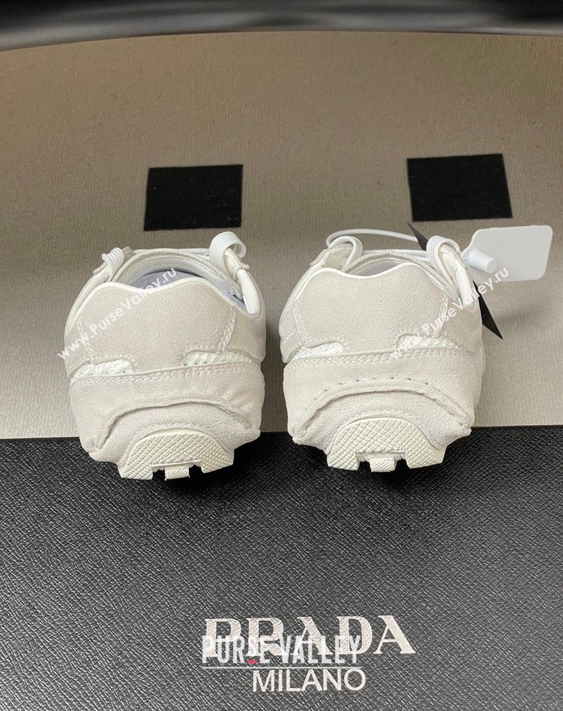 Prada Montecarlo Re-Edition 2005 suede and mesh sneakers Light Grey 2026 1E247O (MD-260228057)