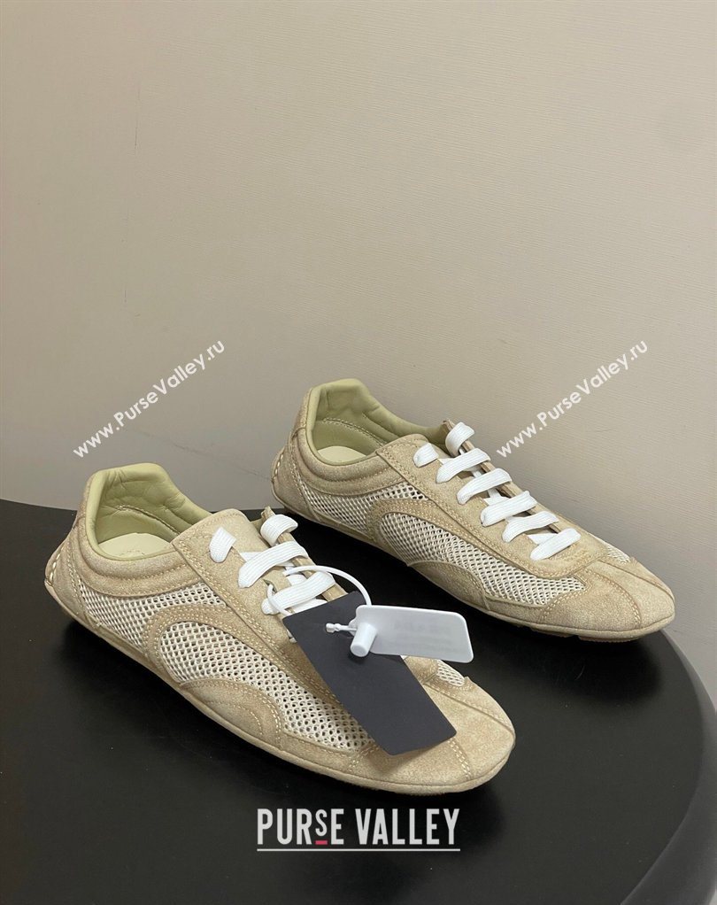 Prada Montecarlo Re-Edition 2005 suede and mesh sneakers Beige 2026 1E247O (MD-260228059)