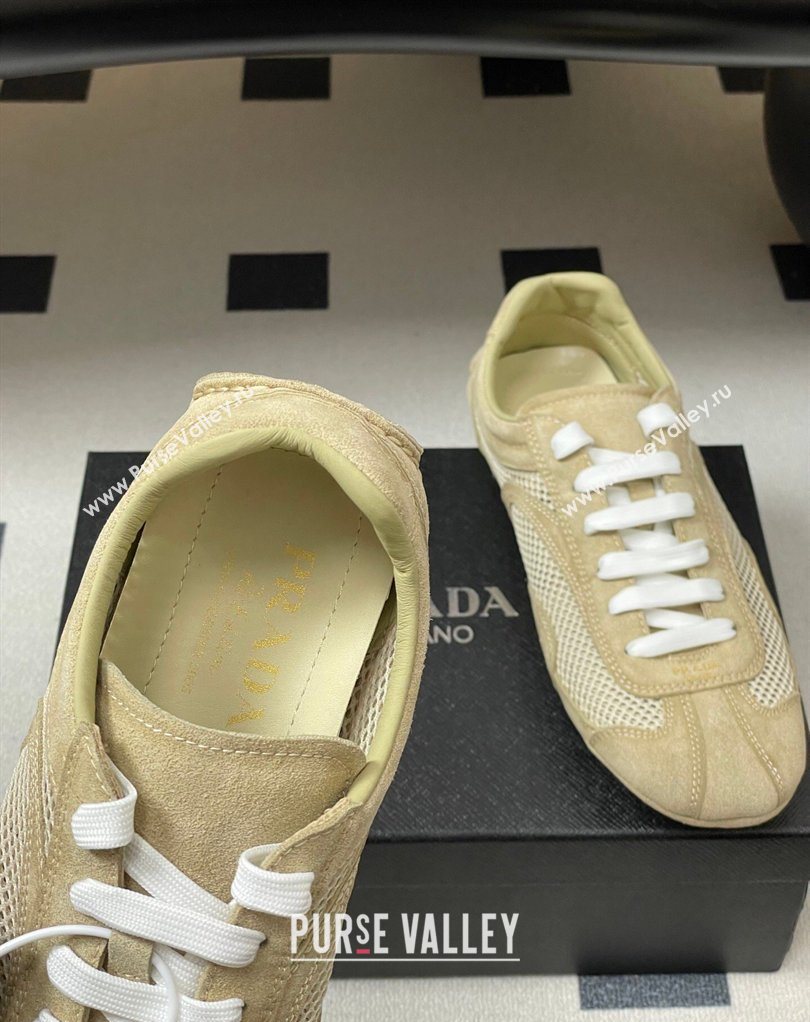Prada Montecarlo Re-Edition 2005 suede and mesh sneakers Beige 2026 1E247O (MD-260228059)