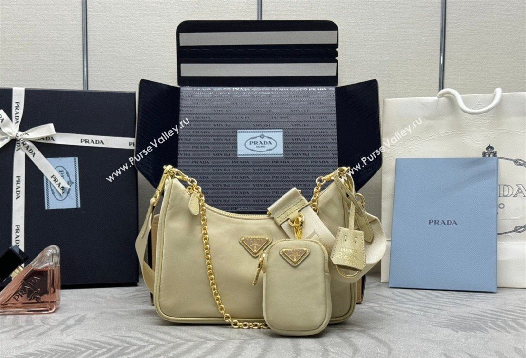 Prada Re-Edition 2005 Re-Nylon Bag 1BH204 Sand/Gold 2026 (YZ-260410099)