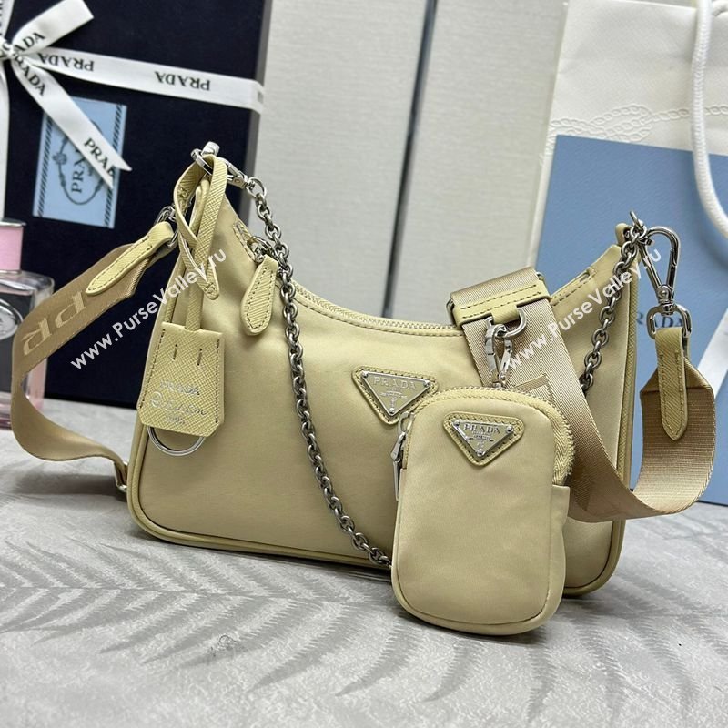 Prada Re-Edition 2005 Re-Nylon Bag 1BH204 Sand/Silver 2026 (YZ-260410100)