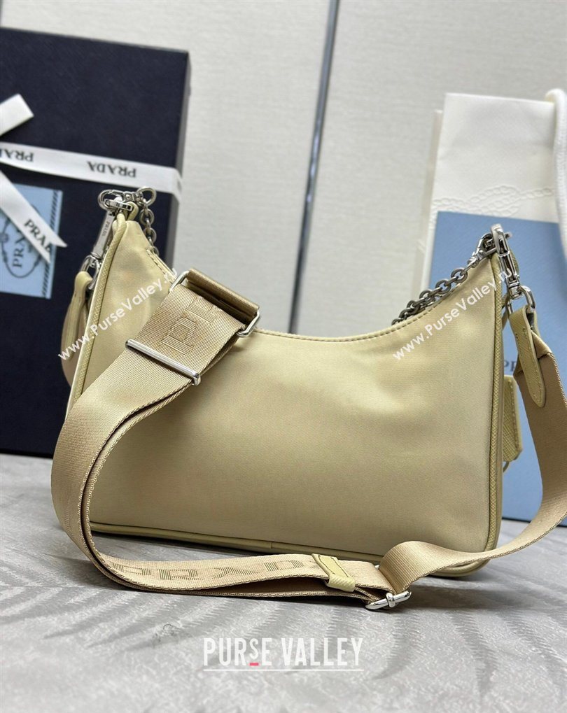 Prada Re-Edition 2005 Re-Nylon Bag 1BH204 Sand/Silver 2026 (YZ-260410100)