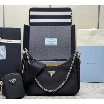 Prada Re-Edition 2005 Re-Nylon Bag 1BH204 Black/Silver 2026 (YZ-260410101)