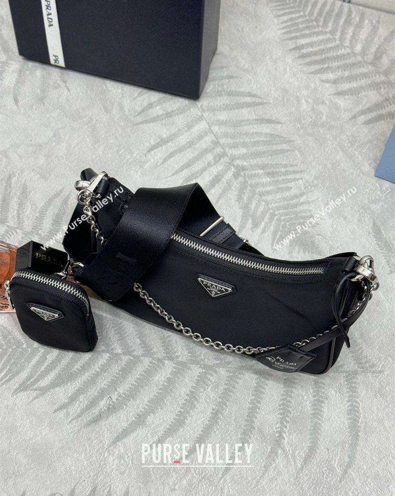 Prada Re-Edition 2005 Re-Nylon Bag 1BH204 Black/Silver 2026 (YZ-260410101)