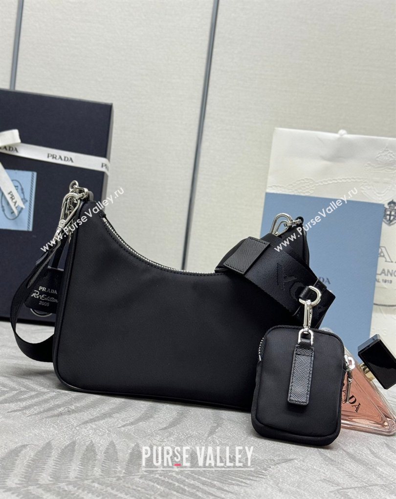 Prada Re-Edition 2005 Re-Nylon Bag 1BH204 Black/Silver 2026 (YZ-260410101)