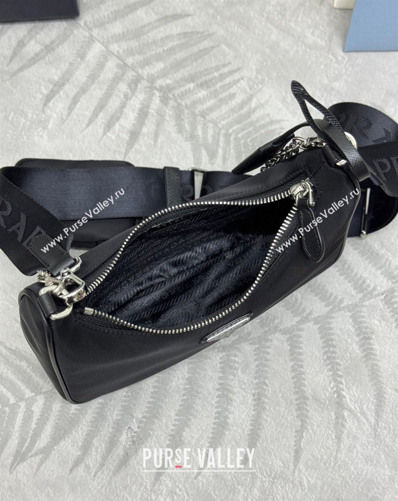 Prada Re-Edition 2005 Re-Nylon Bag 1BH204 Black/Silver 2026 (YZ-260410101)