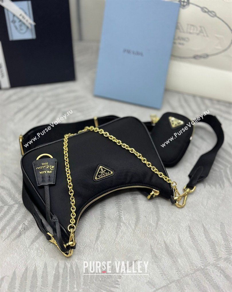 Prada Re-Edition 2005 Re-Nylon Bag 1BH204 Black/Gold 2026 (YZ-260410102)