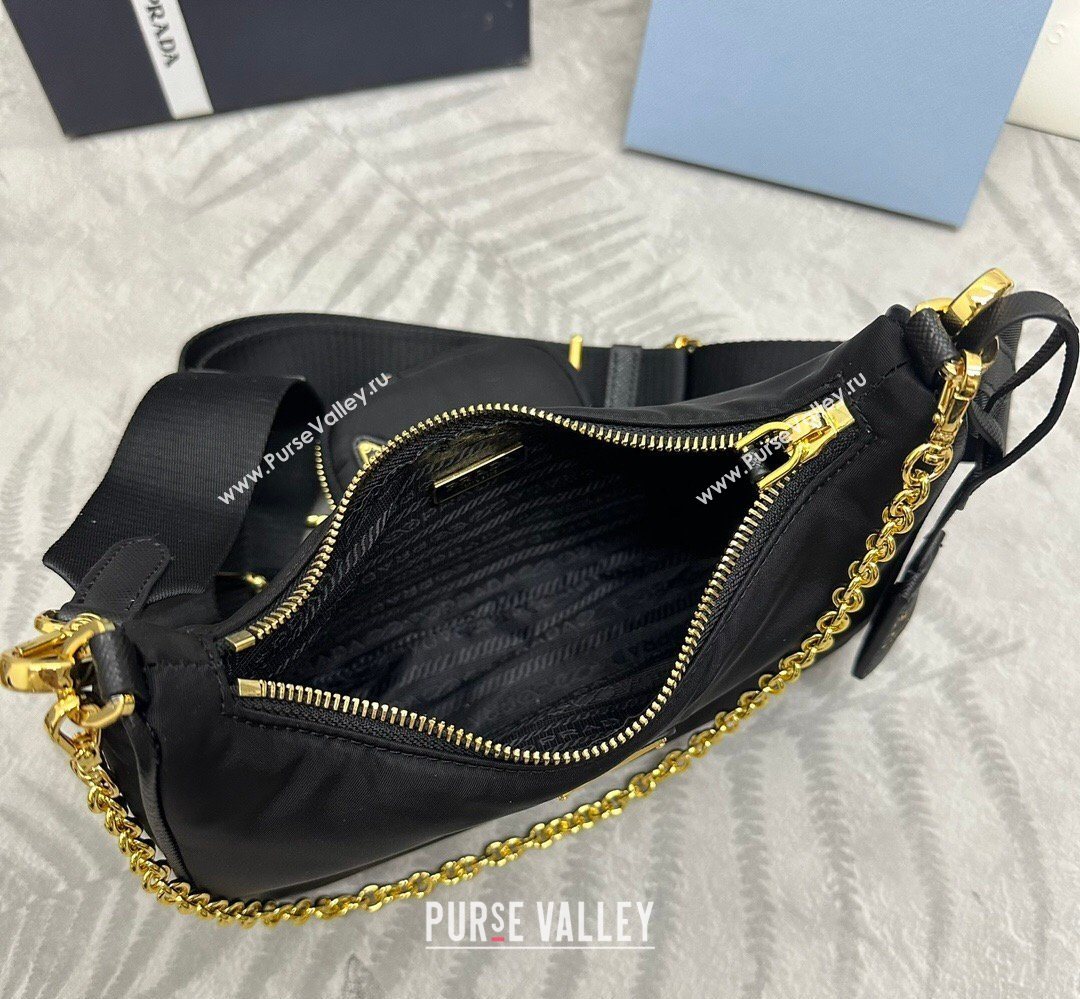 Prada Re-Edition 2005 Re-Nylon Bag 1BH204 Black/Gold 2026 (YZ-260410102)