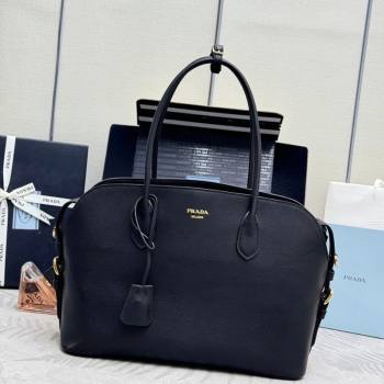 Prada Large leather tote bag Black 2026 1BG600 (YZ-260410103)