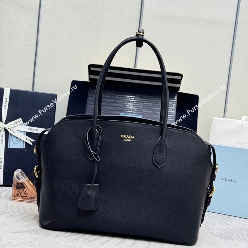 Prada Large leather tote bag Black 2026 1BG600 (YZ-260410103)