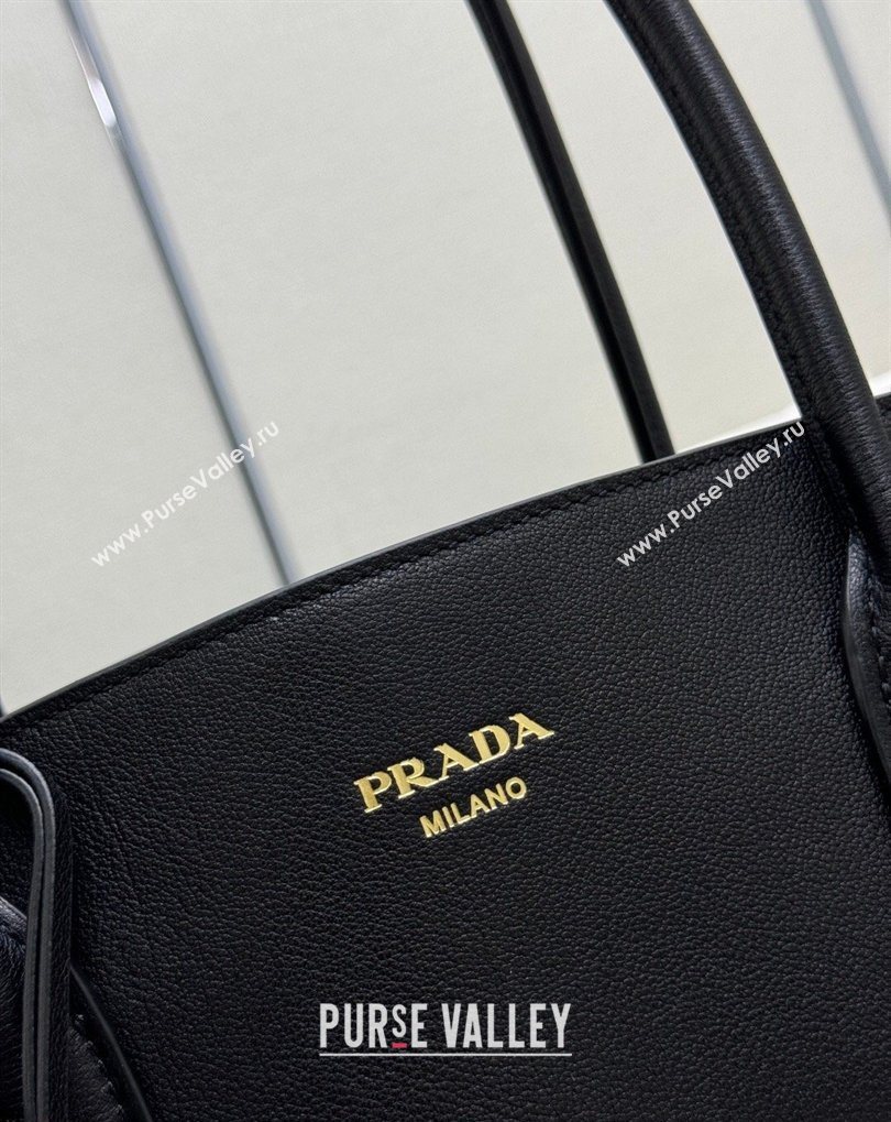 Prada Large leather tote bag Black 2026 1BG600 (YZ-260410103)