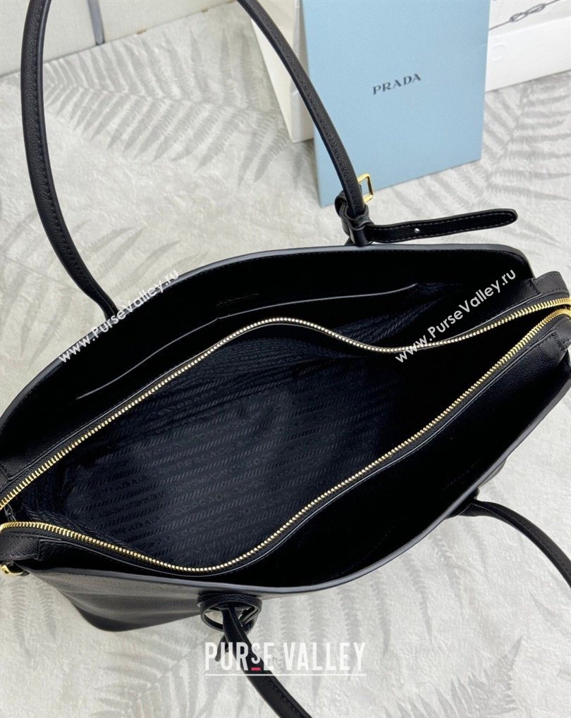 Prada Large leather tote bag Black 2026 1BG600 (YZ-260410103)
