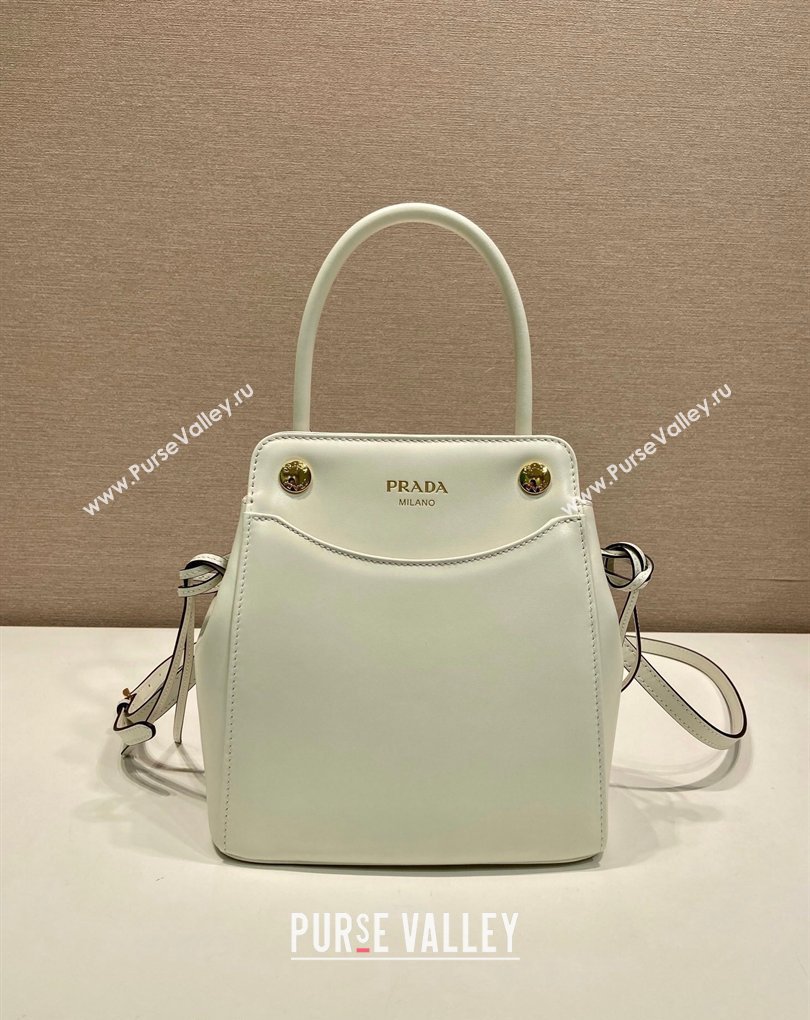 Prada Carry mini leather handbag White 2026 1BA496 (YZ-260410107)