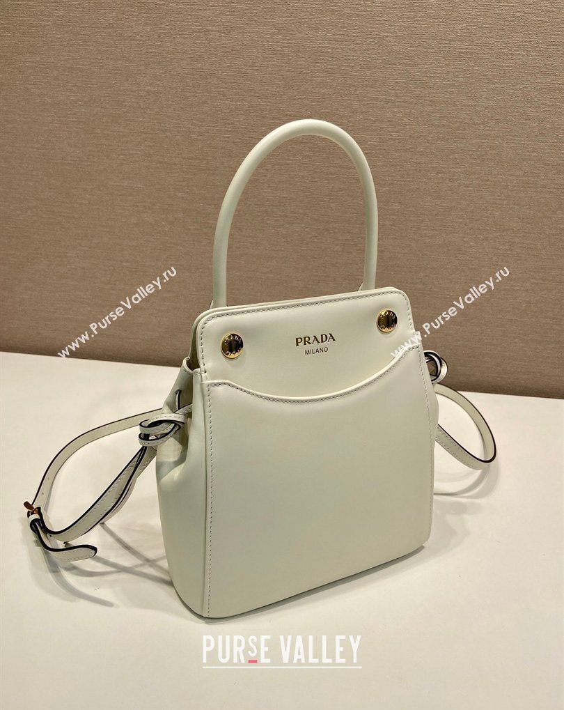 Prada Carry mini leather handbag White 2026 1BA496 (YZ-260410107)
