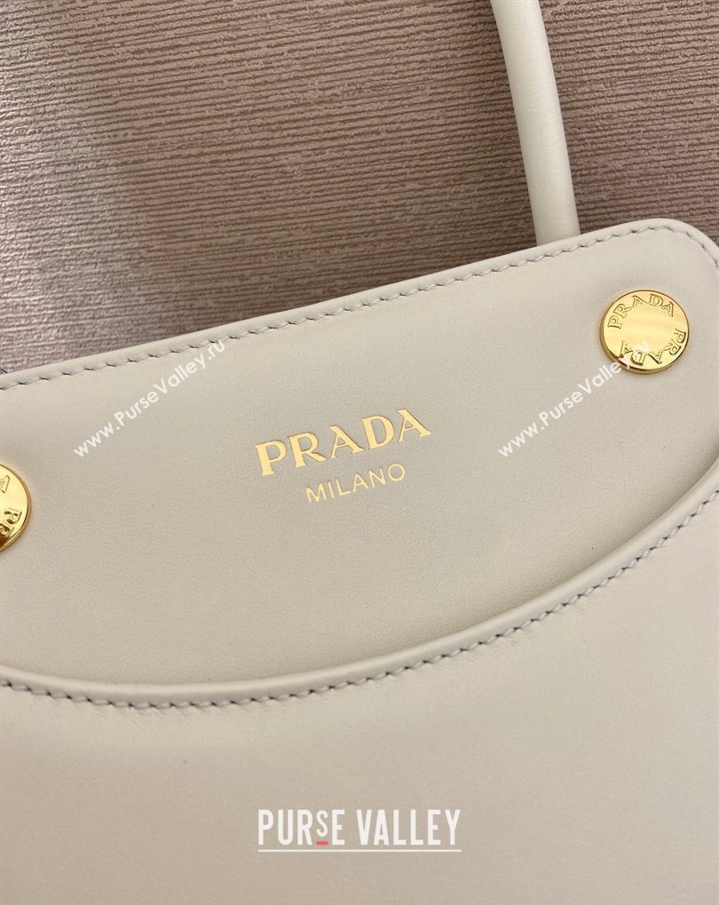 Prada Carry mini leather handbag White 2026 1BA496 (YZ-260410107)