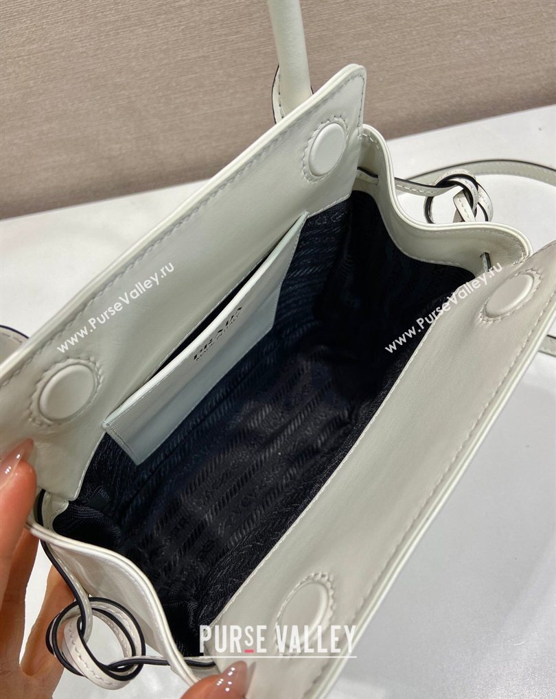 Prada Carry mini leather handbag White 2026 1BA496 (YZ-260410107)