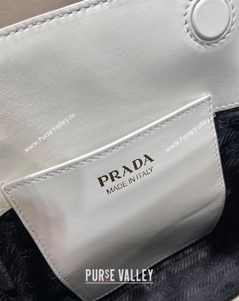 Prada Carry mini leather handbag White 2026 1BA496 (YZ-260410107)