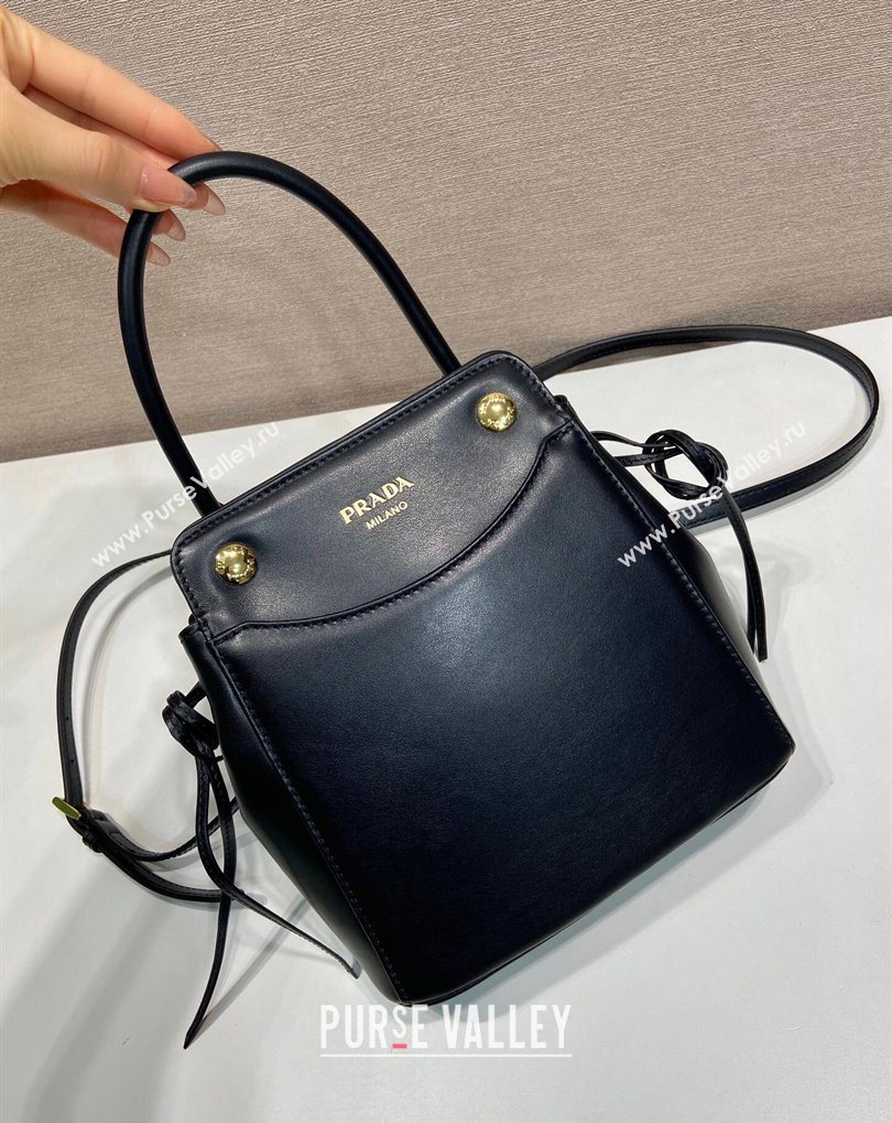 Prada Carry mini leather handbag Black 2026 1BA496 (YZ-260410108)