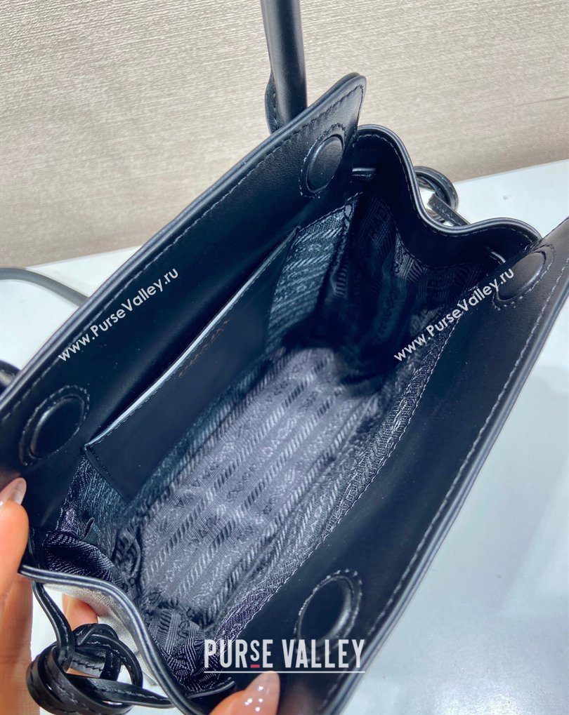 Prada Carry mini leather handbag Black 2026 1BA496 (YZ-260410108)