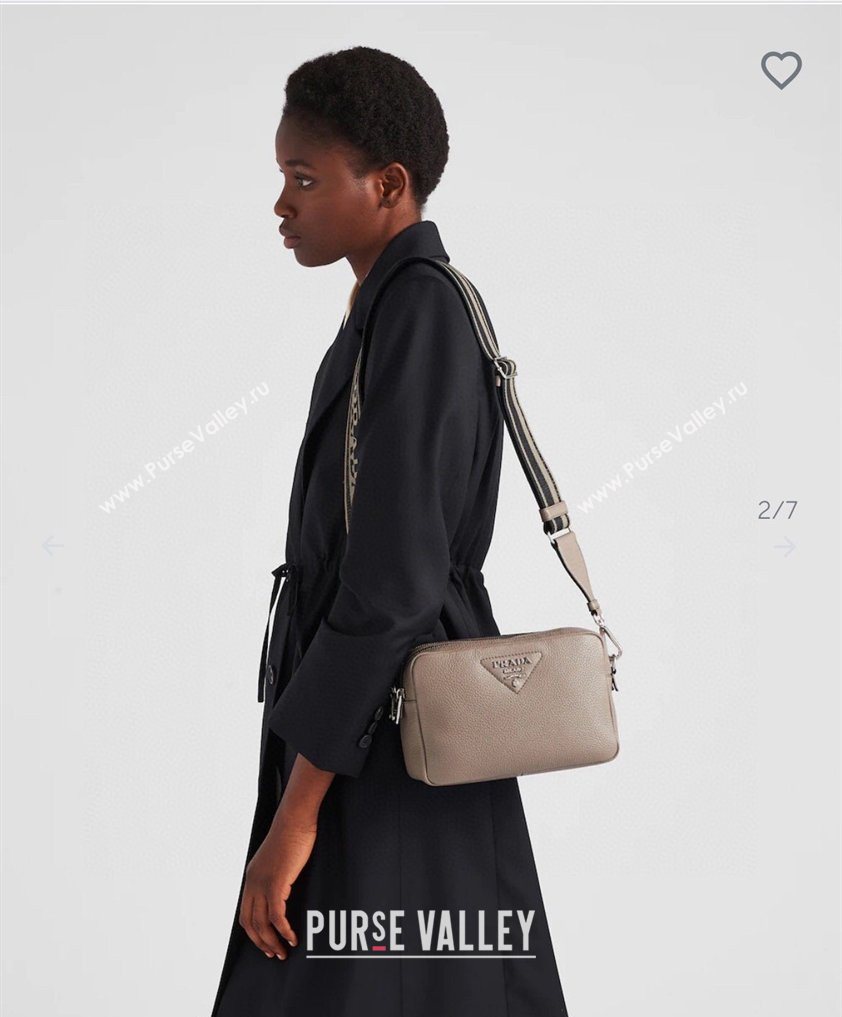 Prada Small leather shoulder bag 1BH082 Slate Grey 2026 (YZ-260410109)