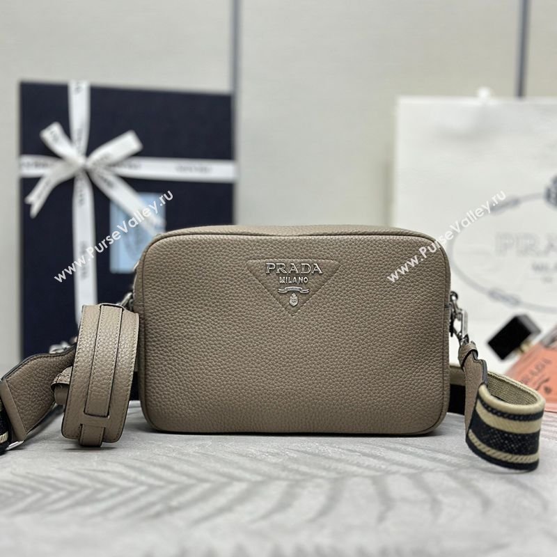 Prada Small leather shoulder bag 1BH082 Slate Grey 2026 (YZ-260410109)