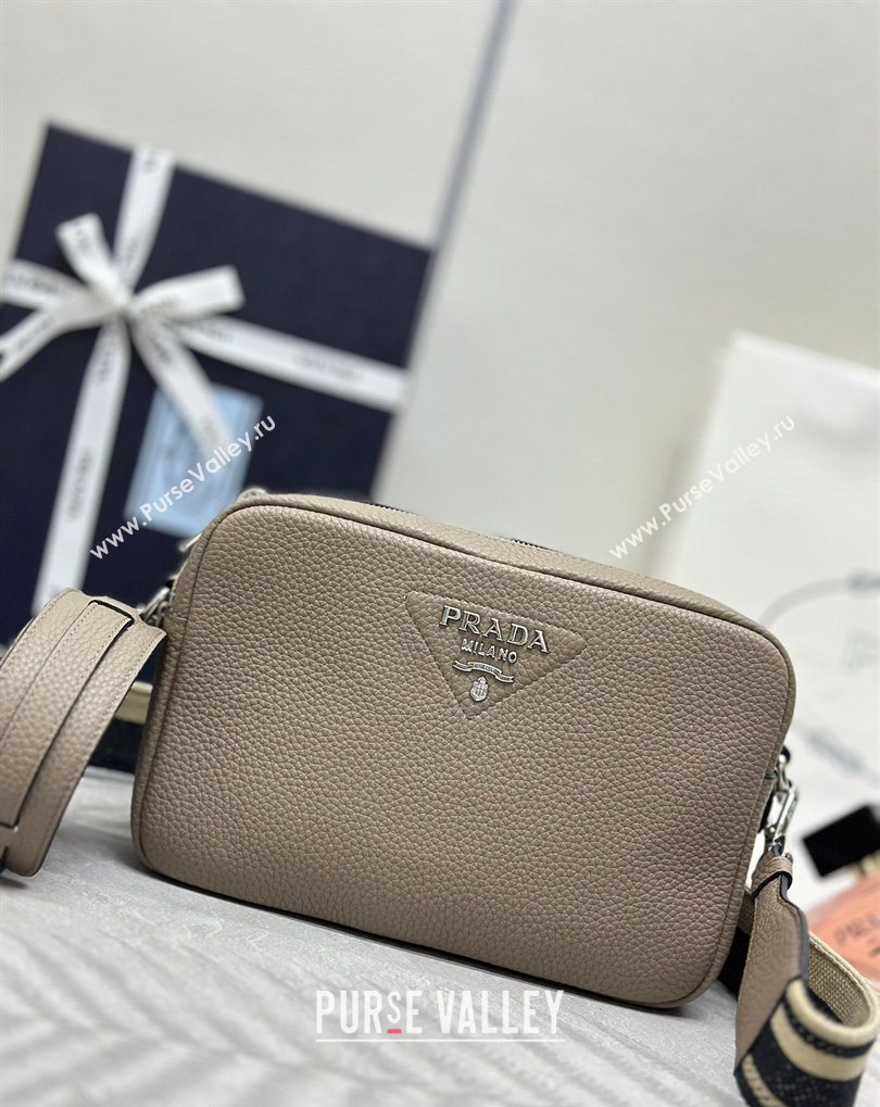 Prada Small leather shoulder bag 1BH082 Slate Grey 2026 (YZ-260410109)