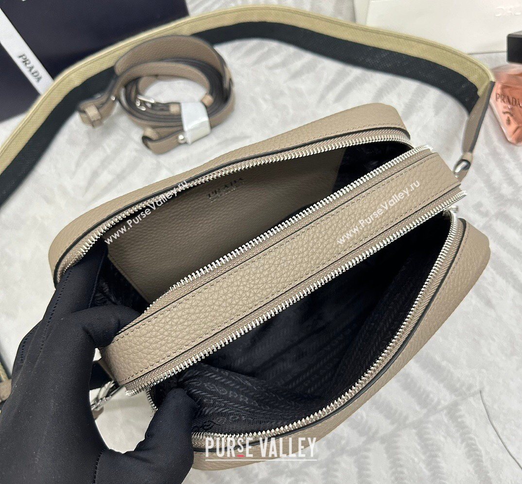 Prada Small leather shoulder bag 1BH082 Slate Grey 2026 (YZ-260410109)