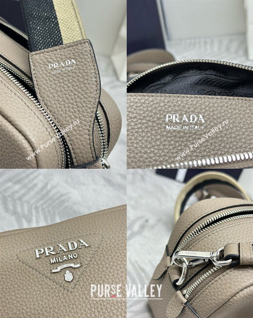 Prada Small leather shoulder bag 1BH082 Slate Grey 2026 (YZ-260410109)