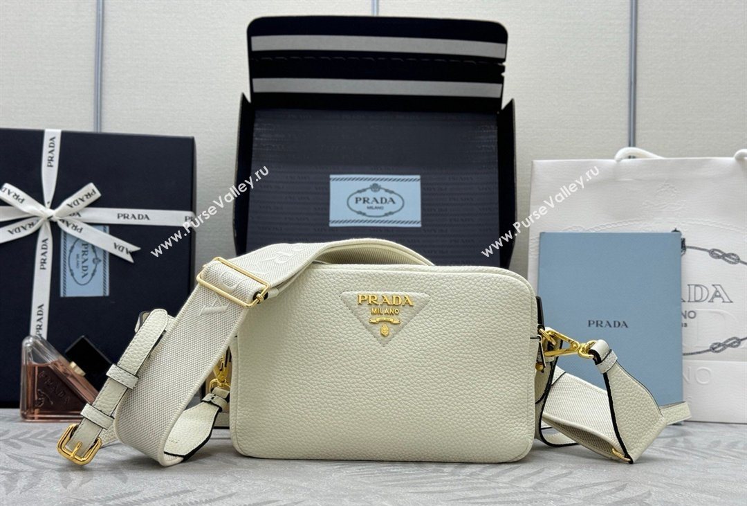 Prada Small leather shoulder bag 1BH082 White 2026 (YZ-260410110)