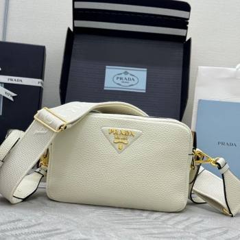 Prada Small leather shoulder bag 1BH082 White 2026 (YZ-260410110)