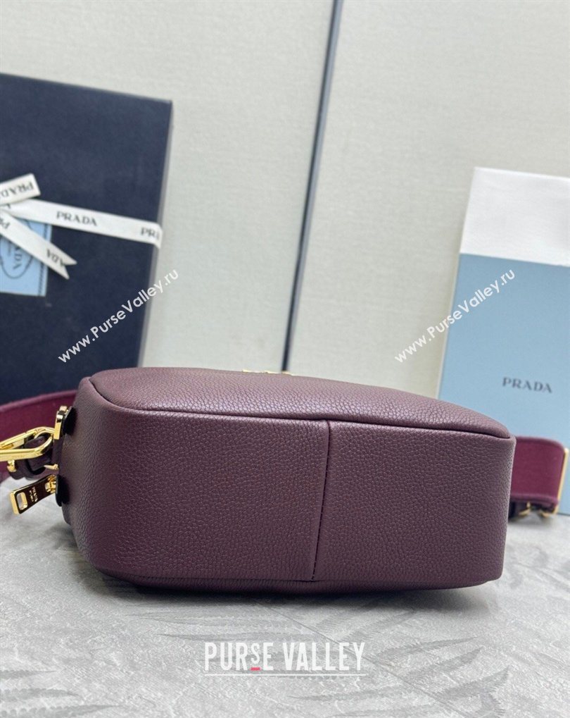 Prada Small leather shoulder bag 1BH082 Burgundy 2026 (YZ-260410111)