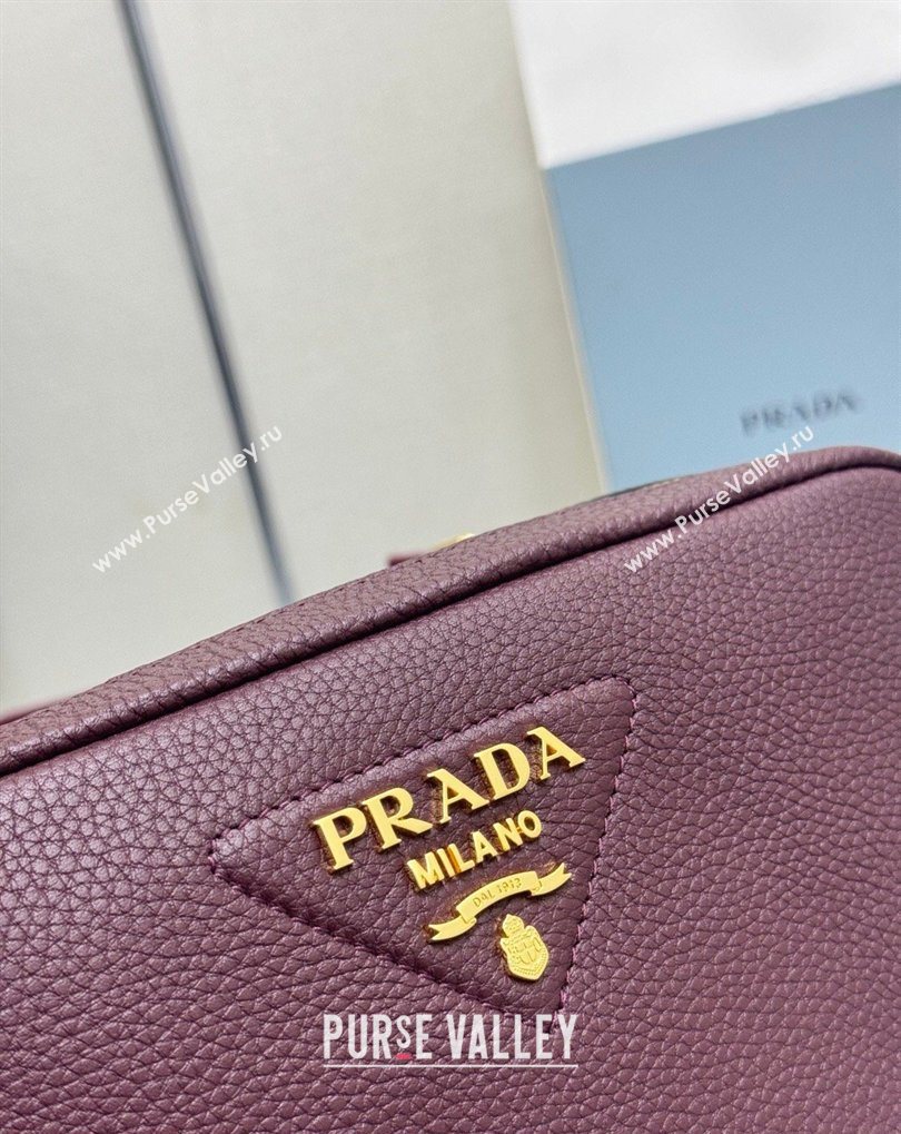 Prada Small leather shoulder bag 1BH082 Burgundy 2026 (YZ-260410111)