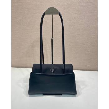 Prada Passage medium leather bag with Re-Nylon flap Black 2026 1BA495 (YZ-260410112)