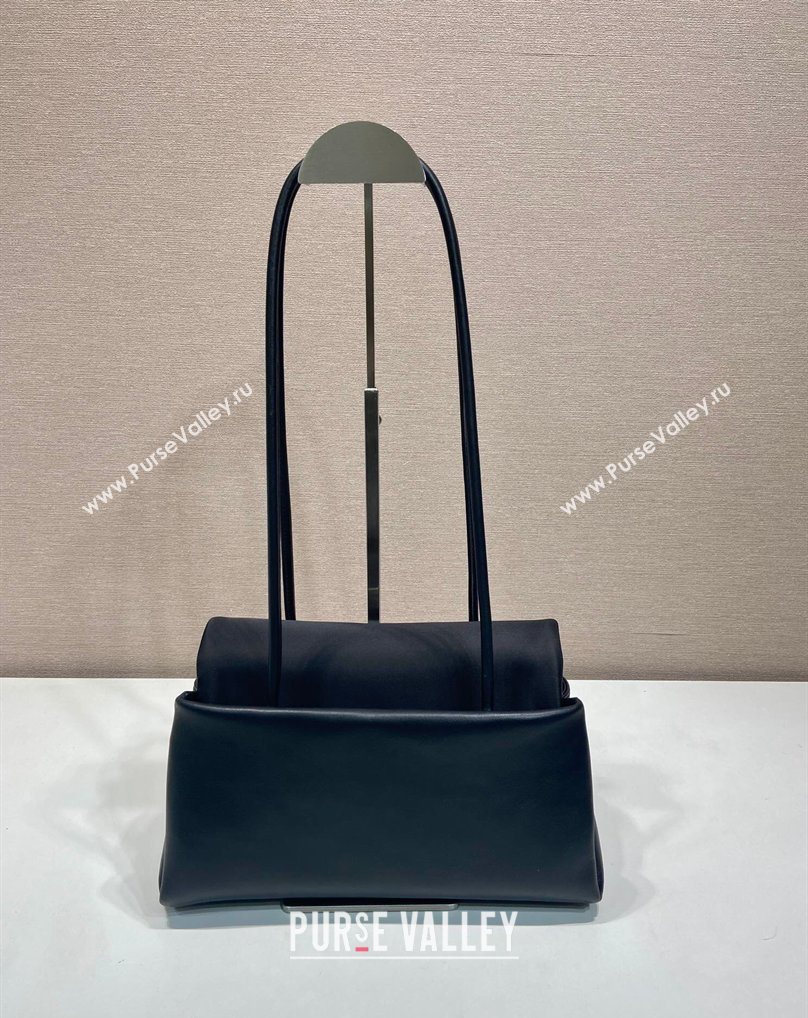 Prada Passage medium leather bag with Re-Nylon flap Black 2026 1BA495 (YZ-260410112)