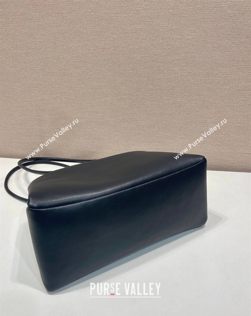 Prada Passage medium leather bag with Re-Nylon flap Black 2026 1BA495 (YZ-260410112)