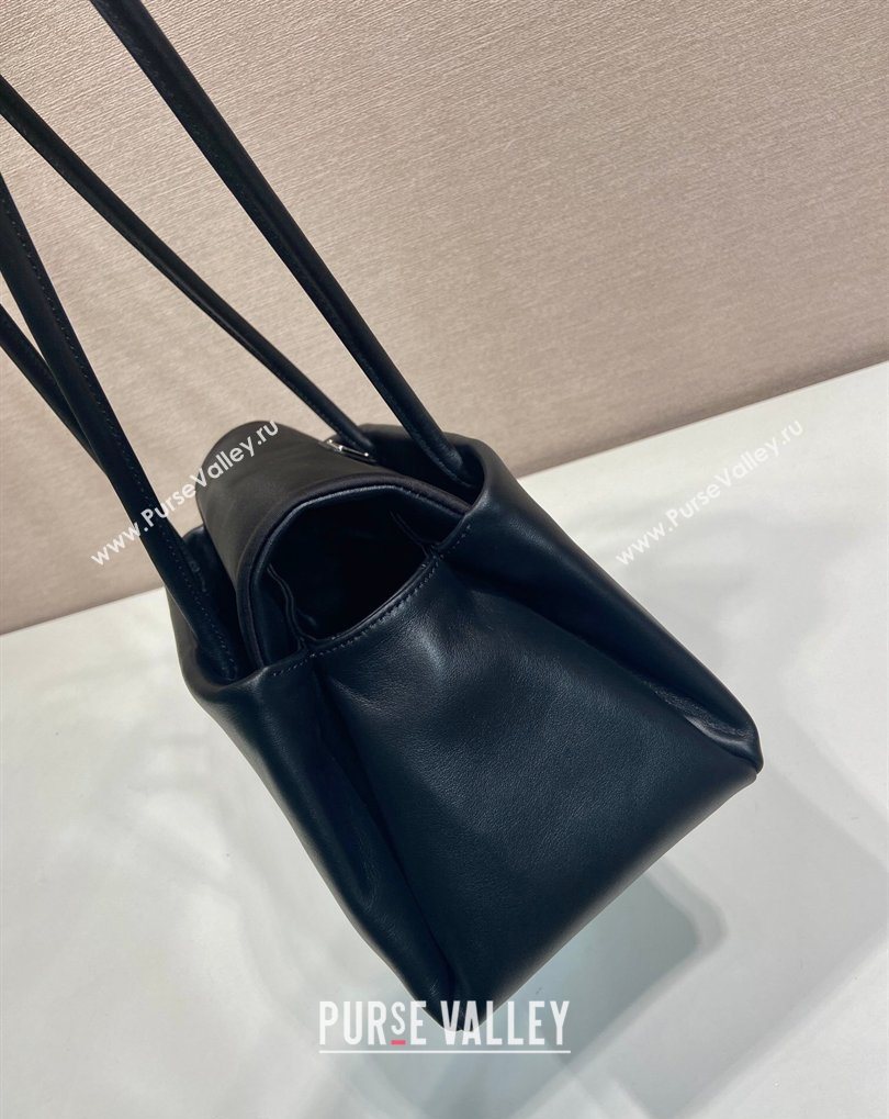 Prada Passage medium leather bag with Re-Nylon flap Black 2026 1BA495 (YZ-260410112)
