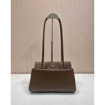 Prada Passage medium leather bag with Re-Nylon flap Coffee Brown 2026 1BA495 (YZ-260410113)