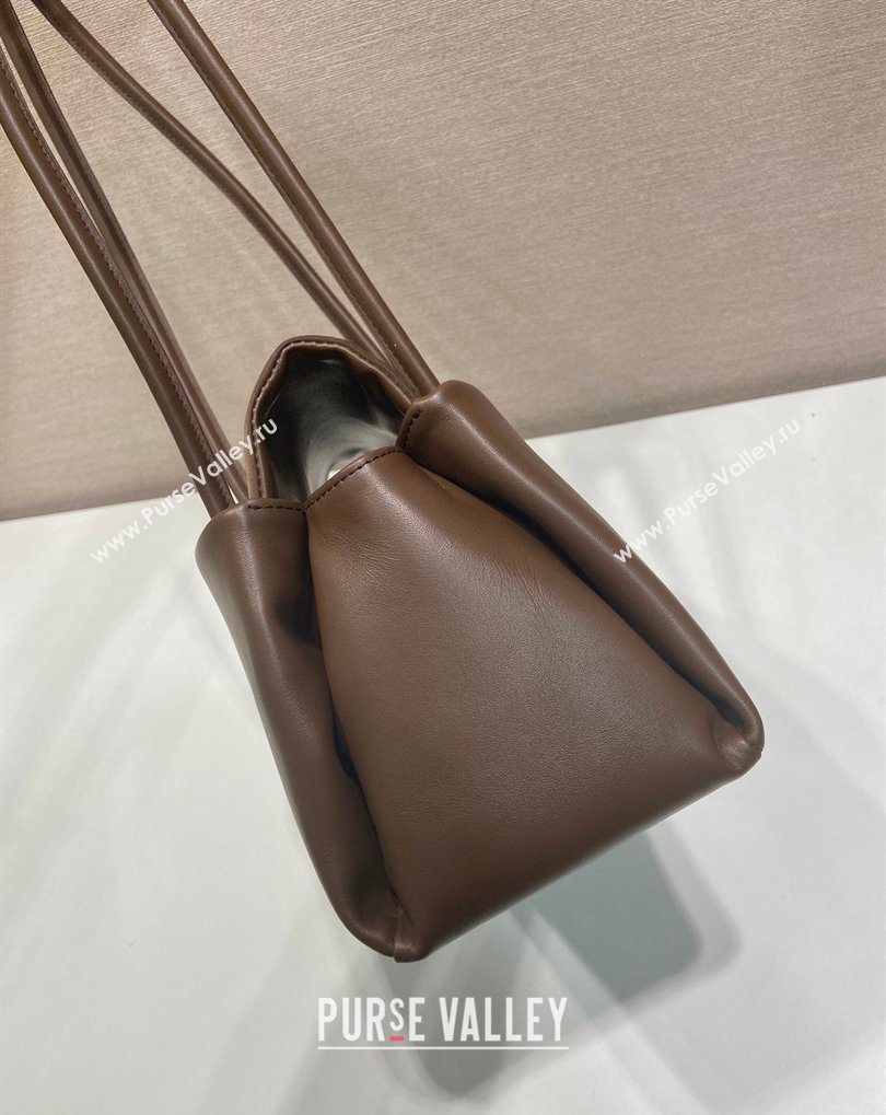 Prada Passage medium leather bag with Re-Nylon flap Coffee Brown 2026 1BA495 (YZ-260410113)