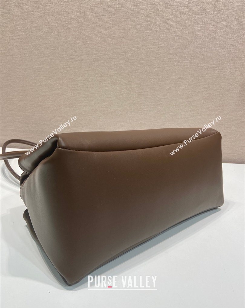 Prada Passage medium leather bag with Re-Nylon flap Coffee Brown 2026 1BA495 (YZ-260410113)