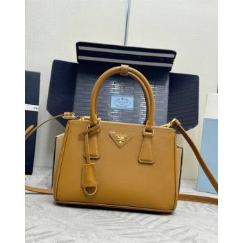 Prada Galleria small Saffiano leather bag Caramel Brown 2026 1BA896 (YZ-260410116)
