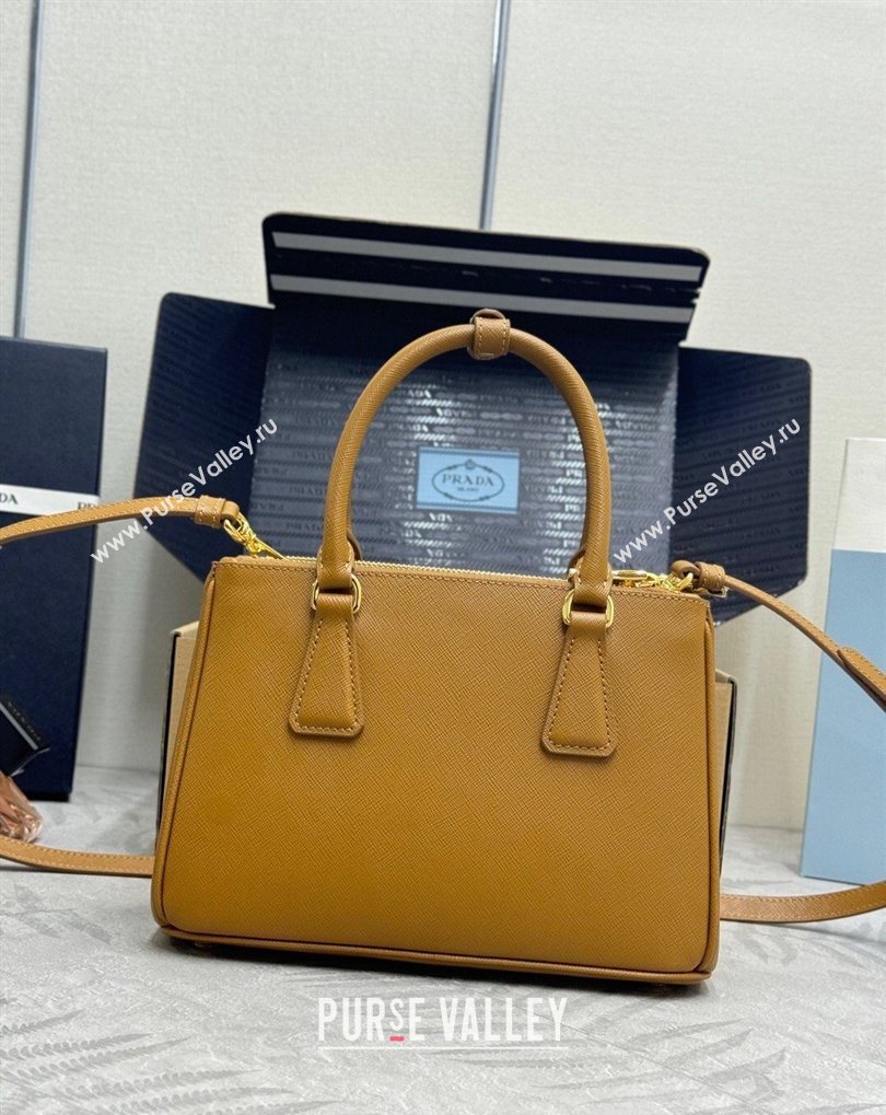 Prada Galleria small Saffiano leather bag Caramel Brown 2026 1BA896 (YZ-260410116)